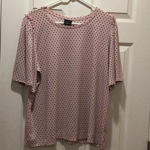 Worthington Pale Pink Polka Dot Top, size PXXL